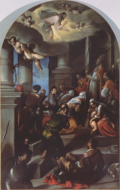 St. Eleutherius zegent de vrome (altaarstuk) door Jacopo Bassano